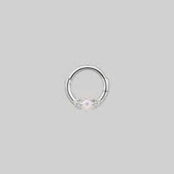 CLASSICS THIEF OF JOY. Opal Silver Clicker Ring - Septum