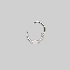 CLASSICS THIEF OF JOY. Opal Silver Clicker Ring - Septum