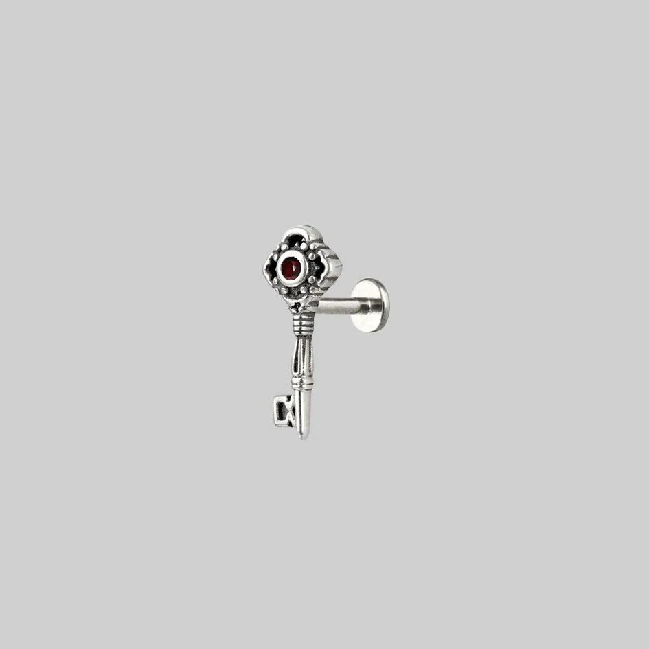 HALLOWEEN 2021 TWILIGHT. Skeleton Key Stud Earring - Silver Earrings 1 HALLOWEEN 2021 TWILIGHT. Skeleton Key Stud Earring - Silver Earrings