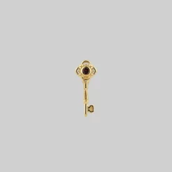 HALLOWEEN 2021 TWILIGHT. Skeleton Key Stud Earring - Gold Earrings