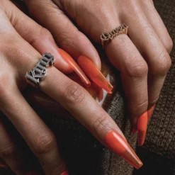 End Of Line Rings King Word Ring - Silver