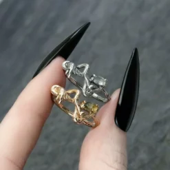 CLASSICS Rings WEEPING WILLOW. Labradorite Branch Ring - Gold