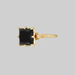 CLASSICS Rings BITTERSWEET. Double Serpent Onyx Ring - Gold