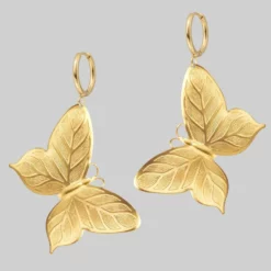 CLASSICS NEW DAWN. Huge Butterfly Hoop Earrings - Gold