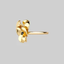 End Of Line Rings HARMONY. Pansy Flower Ring - Gold