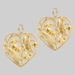 CLASSICS EPHEMERA. Blooming Heart Hoop Earrings - Gold