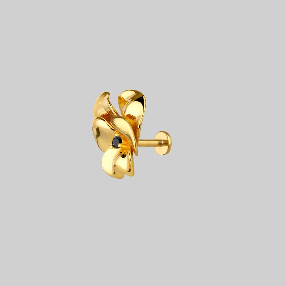 End Of Line HARMONY. Pansy Flower Stud Earring - Gold Earrings 1 End Of Line HARMONY. Pansy Flower Stud Earring - Gold Earrings