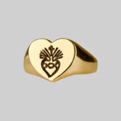 CLASSICS ARDOUR. Sacred Heart Signet Ring - Gold Rings