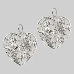 CLASSICS EPHEMERA. Blooming Heart Hoop Earrings - Silver