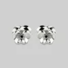 End Of Line HARMONY. Pansy Flower Stud Earrings - Silver