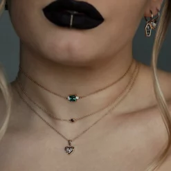 CLASSICS BETROTHAL. Green Quartz Chain Choker - Gold Necklaces & Chains