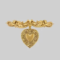 CLASSICS LOVE STRUCK. Ornate Heart Choker - Gold Necklaces & Chains