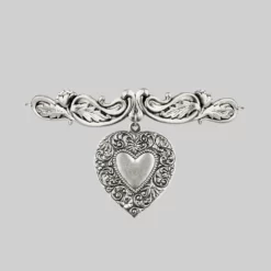 CLASSICS Necklaces & Chains LOVE STRUCK. Ornate Heart Choker - Silver