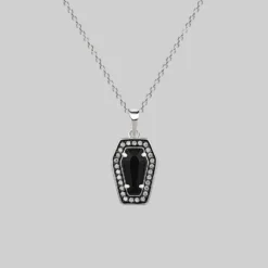 End Of Line MORI. Black Onyx & Crystal Coffin Silver Necklace Necklaces & Chains