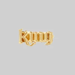 End Of Line King Word Ring - Gold Rings