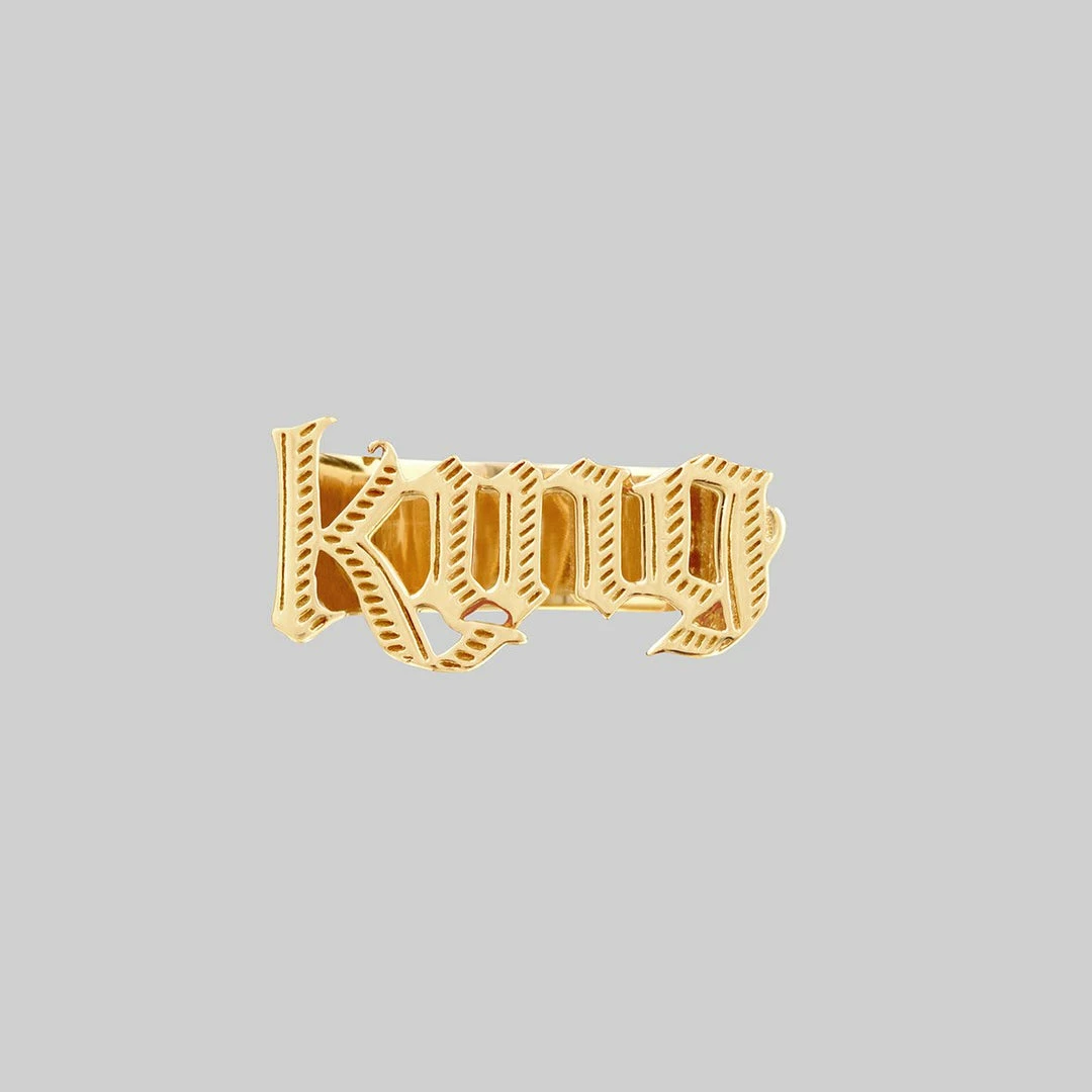 End Of Line King Word Ring - Gold Rings 1 End Of Line King Word Ring - Gold Rings