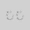 CLASSICS Earrings SARAH. Rose Foliage Hoops - Silver