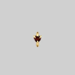 CLASSICS HEART & SOUL. Garnet Heart Clicker Ring - Gold