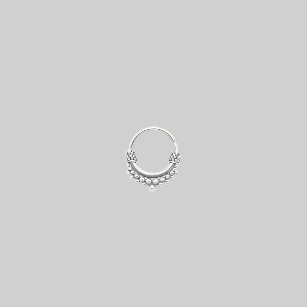 CLASSICS ANNORA MINI. Silver Tibetan Septum Ring - Piercing 2 CLASSICS ANNORA MINI. Silver Tibetan Septum Ring - Piercing