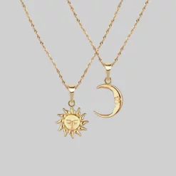 CLASSICS ELIN. Sun & Moon Layering Necklaces - Gold Necklaces & Chains