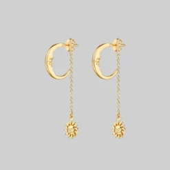 CLASSICS DAWN. Man In The Moon & Star Earrings - Gold