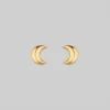 End Of Line LUNA. Moon Crescent 9K Gold Earrings