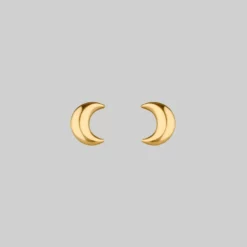 End Of Line LUNA. Moon Crescent 9K Gold Earrings