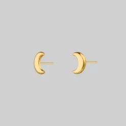 End Of Line LUNA. Moon Crescent 9K Gold Earrings