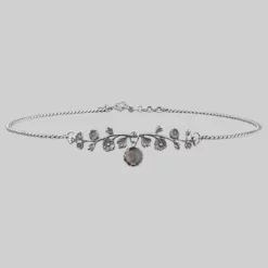 CLASSICS DARK BLOOM. Black Mother Of Pearl Choker - Silver