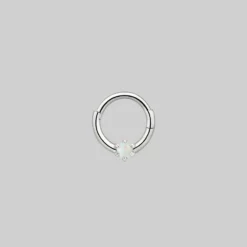 CLASSICS NEBULA. Opal Silver Clicker Ring - Septum