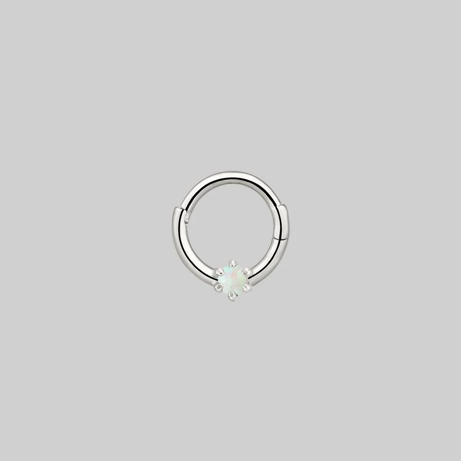 CLASSICS NEBULA. Opal Silver Clicker Ring - Septum 1 CLASSICS NEBULA. Opal Silver Clicker Ring - Septum