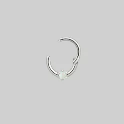 CLASSICS NEBULA. Opal Silver Clicker Ring - Septum 9 CLASSICS NEBULA. Opal Silver Clicker Ring - Septum