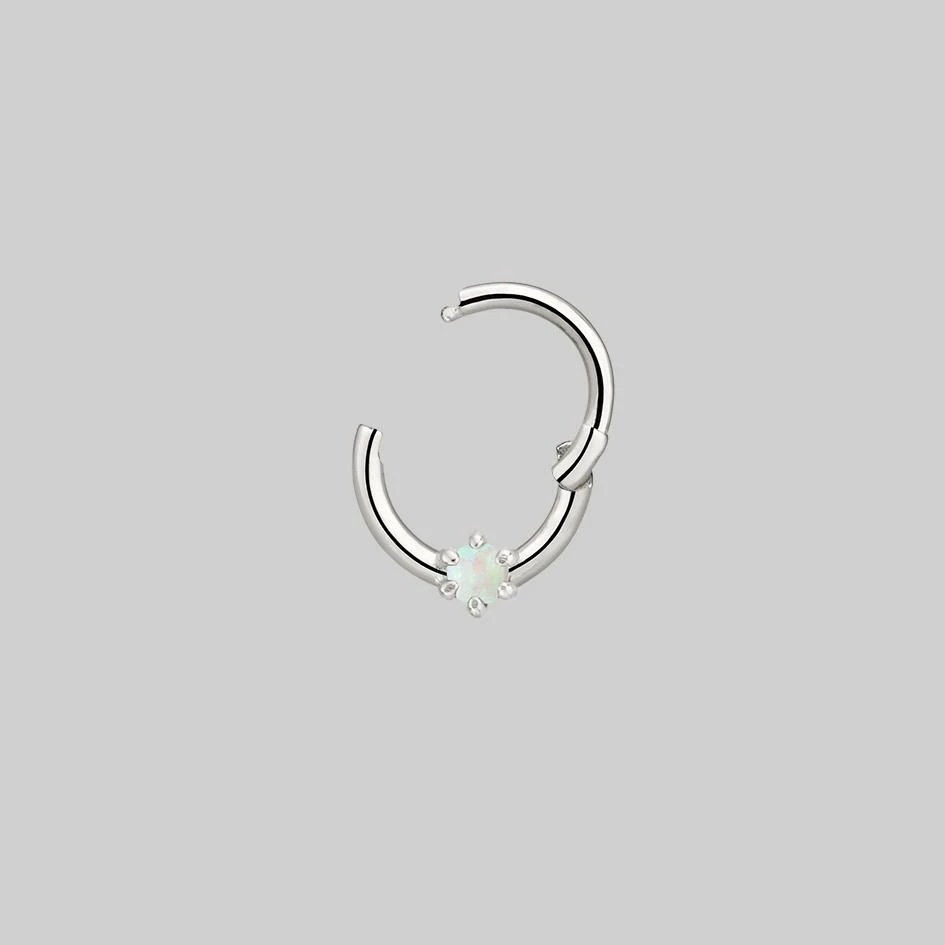CLASSICS NEBULA. Opal Silver Clicker Ring - Septum 3 CLASSICS NEBULA. Opal Silver Clicker Ring - Septum