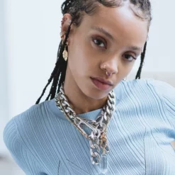 CLASSICS Necklaces & Chains XX. Chunky Curb Chain & Carabiner Clasp Necklace - Silver