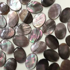 CLASSICS DARK BLOOM. Black Mother Of Pearl Choker - Silver