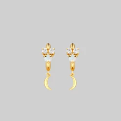 CLASSICS MOONLIGHT. Opal Moon Clicker Hoop Earrings - Gold