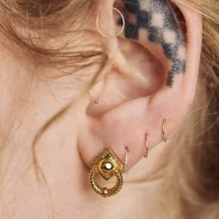 AW21 DEFEND. Ornate Grand Door Knocker Earrings - Silver