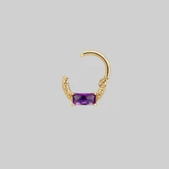 CLASSICS NYMPH. Amethyst Gold Clicker Ring - Septum