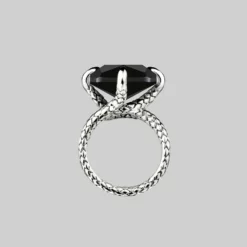 End Of Line DEITY. Onyx Snake Bite Ring - Silver Rings