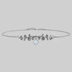 CLASSICS DARK BLOOM. Rainbow Moonstone Choker - Silver Necklaces & Chains