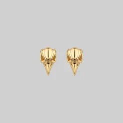 CLASSICS MERLA. Raven Skull Earrings - Gold