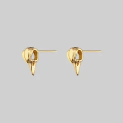 CLASSICS MERLA. Raven Skull Earrings - Gold