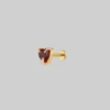CLASSICS HEART & SOUL. Garnet Heart Stud Earring - Gold