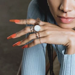 CLASSICS BLUE MOON. Crystal Moon & Star Ring - Silver 8 CLASSICS BLUE MOON. Crystal Moon & Star Ring - Silver