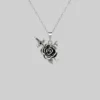 AW21 Necklaces & Chains RHAPSODY. Dagger Through Rose Necklace - Silver