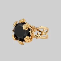 CLASSICS UTOPIA. Gold & Onyx Roses Ring Rings