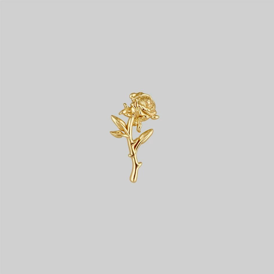 CLASSICS Earrings AMOR. Gold Rose Stem Stud Earring - Helix/Tragus 1 CLASSICS Earrings AMOR. Gold Rose Stem Stud Earring - Helix/Tragus