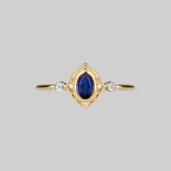 CLASSICS Rings HAWTHORNE. Detailed Royal Blue Gold Ring