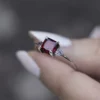 CLASSICS BETROTHAL. Garnet Silver Ring Rings