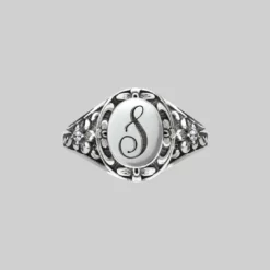 CLASSICS Regalrose Classics DARK GARDEN. Ornate Initial Ring (A - M)